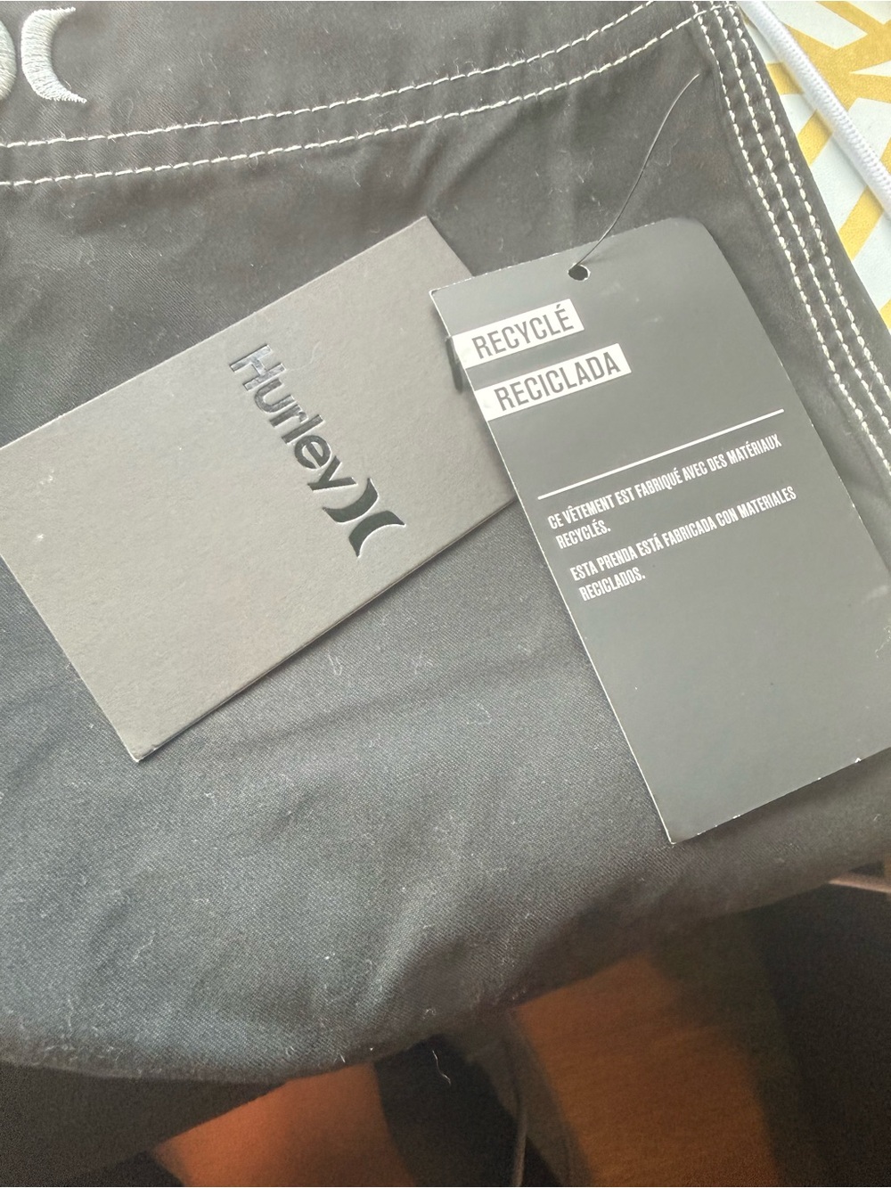 Hurley Black Shorts with White Stitching and Tags